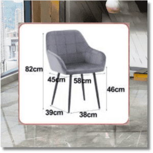 Essensior Dinning Chair With Grey velvet with spray paint leg 2