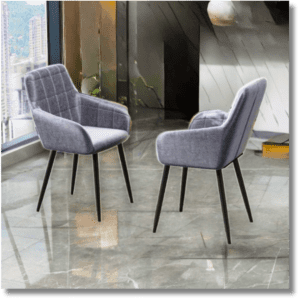 Essensior Dinning Chair With Grey velvet with spray paint leg