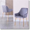 Essensior Dinning Chair With Velvet Fabric with Shiny Gold Chromed Leg