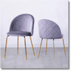 Essensior Velvet Dining Chair with Gold Legs Round Back