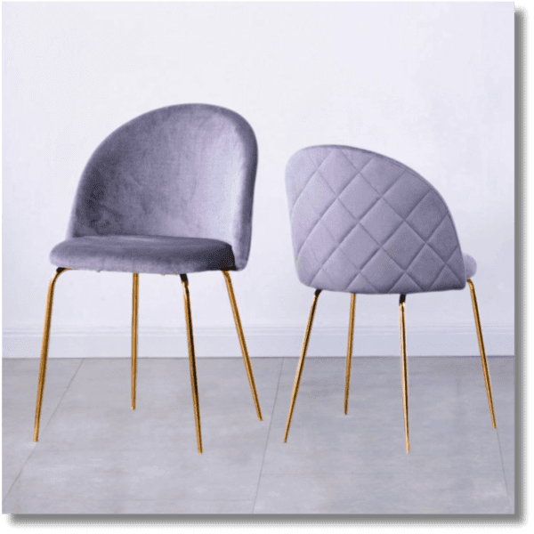 Essensior Velvet Dining Chair with Gold Legs Round Back