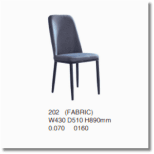 202 Contemporary Long Back Grey Fabric Chair